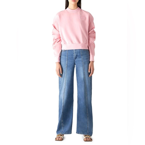 Charles & Keith Chain Accent Leather Slide Sandals in Cream and Gold - Picture 5 of 10